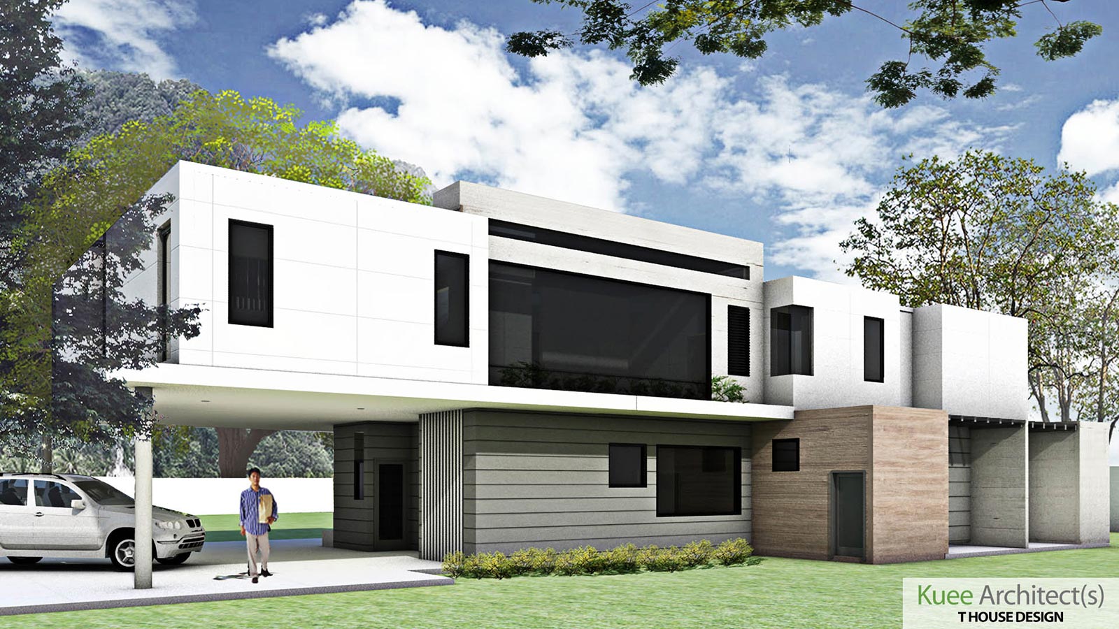 Initial artist's impression on T House Modern Bungalow design